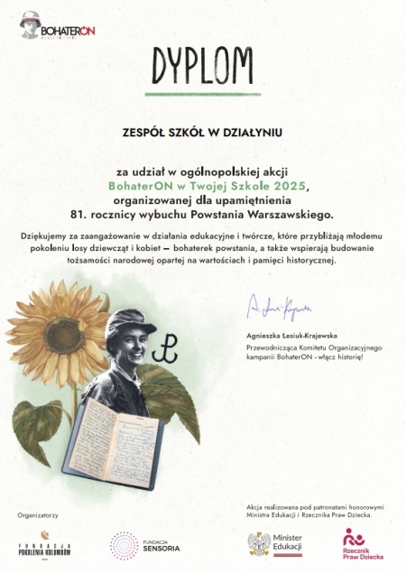 BohaterON w Zespole Szkół w Działyniu